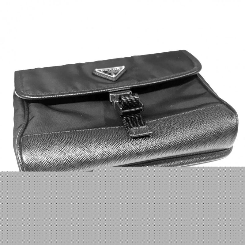 Prada Shoulder Bag Unisex Triangle Logo Pochette Shoulder Crossbody Men's