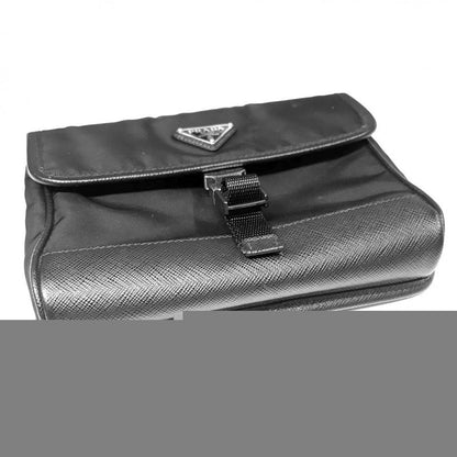 Prada Shoulder Bag Unisex Triangle Logo Pochette Shoulder Crossbody Men's