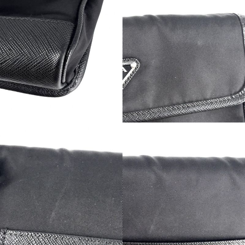 Prada Shoulder Bag Unisex Triangle Logo Pochette Shoulder Crossbody Men's