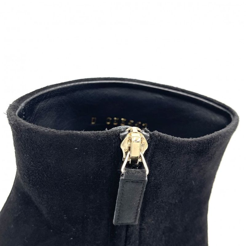 Chanel Boots Women's Side Zip Shorts Coco Mark Shoes Pin Heel 36 Size Approx