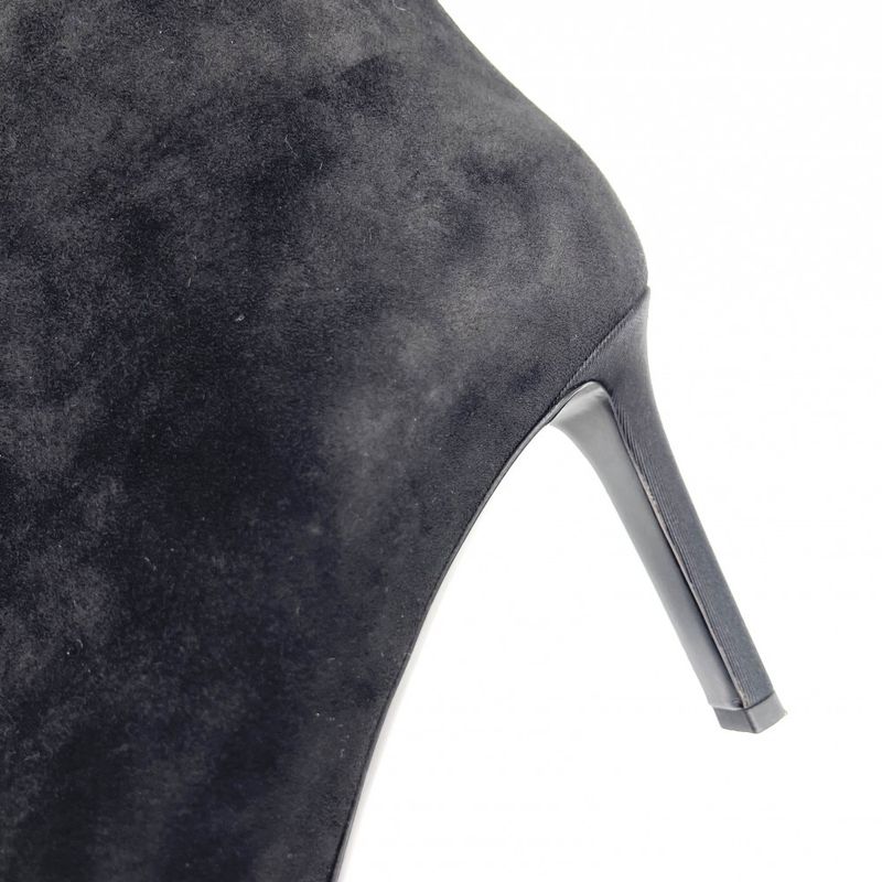 Chanel Boots Women's Side Zip Shorts Coco Mark Shoes Pin Heel 36 Size Approx