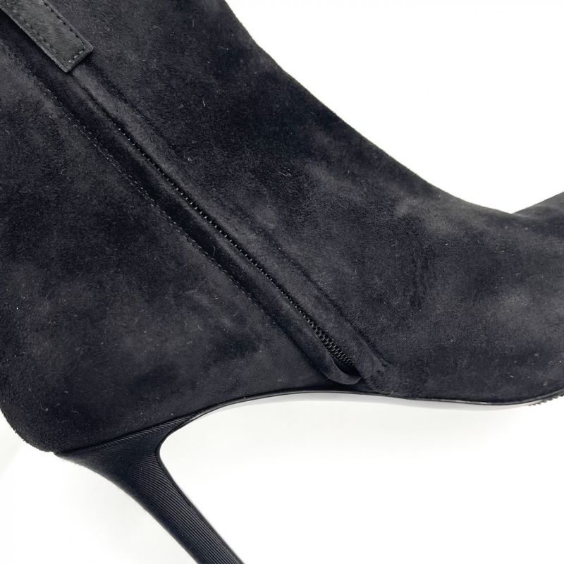 Chanel Boots Women's Side Zip Shorts Coco Mark Shoes Pin Heel 36 Size Approx