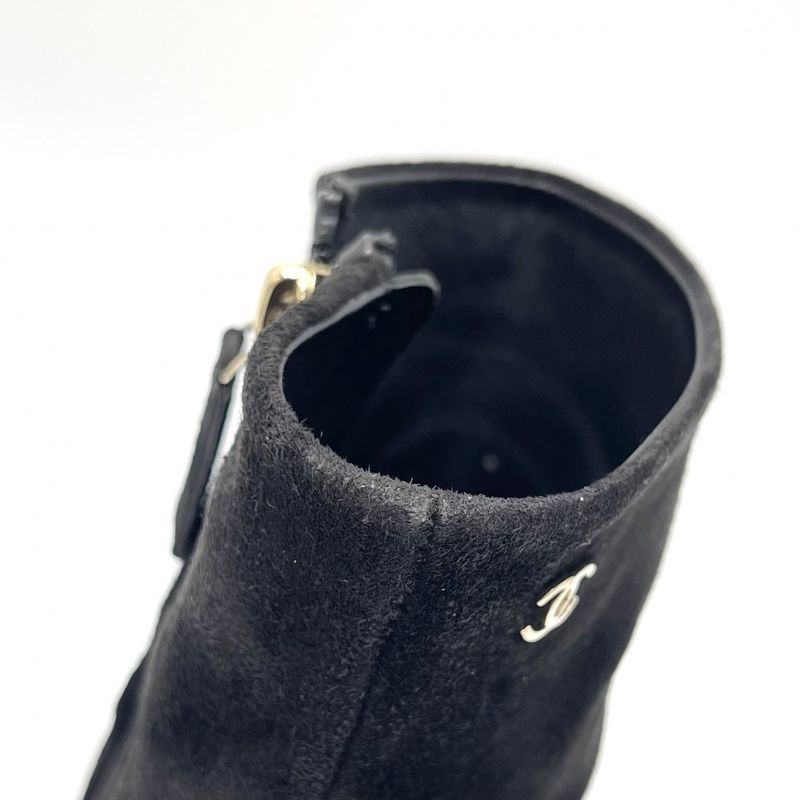 Chanel Boots Women's Side Zip Shorts Coco Mark Shoes Pin Heel 36 Size Approx