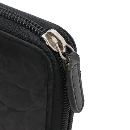 Chanel Camellia Cocomark Zip Wallet Round Zipper Long Lambskin Leather