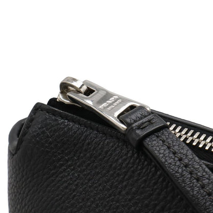 Prada Handbag Tote Bag 2-Way Shoulder Bag Leather Nero Black Silver Hardware