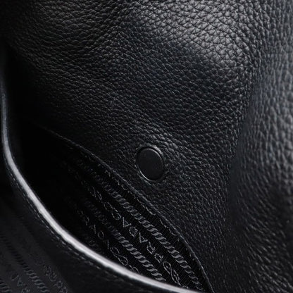 Prada Handbag Tote Bag 2-Way Shoulder Bag Leather Nero Black Silver Hardware