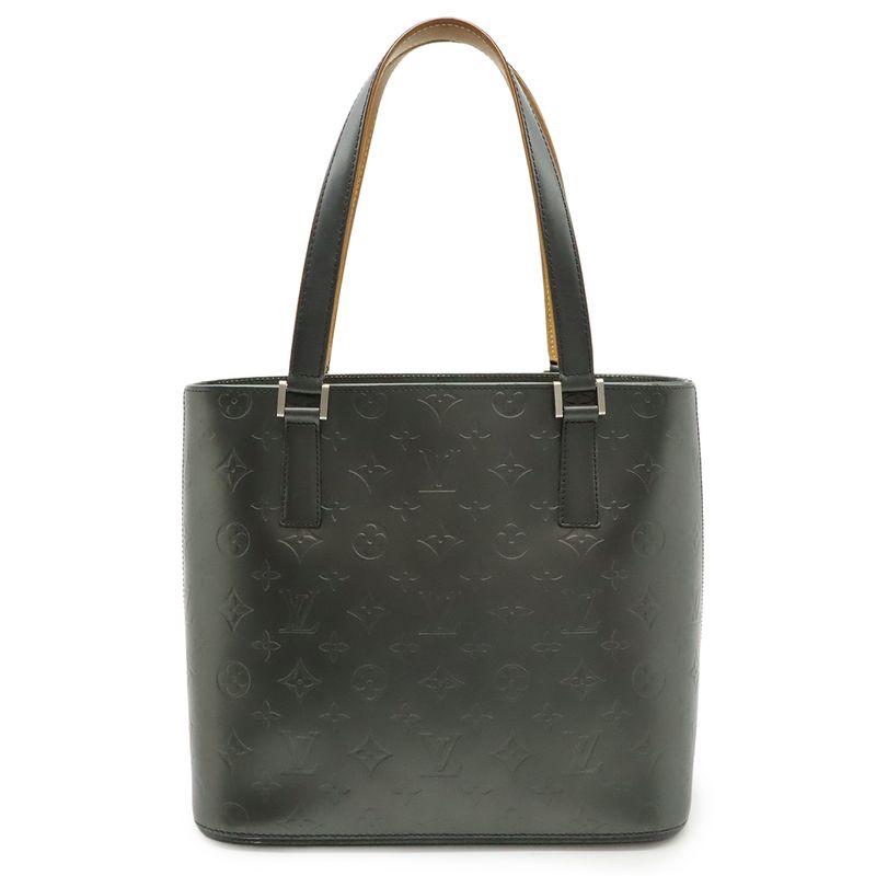 Louis Vuitton Monogram Matte Stockton Tote Bag Shoulder Bag Leather Noir Black