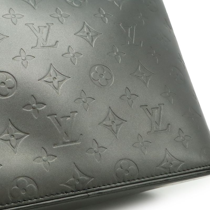 Louis Vuitton Monogram Matte Stockton Tote Bag Shoulder Bag Leather Noir Black