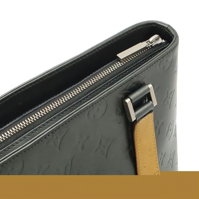 Louis Vuitton Monogram Matte Stockton Tote Bag Shoulder Bag Leather Noir Black