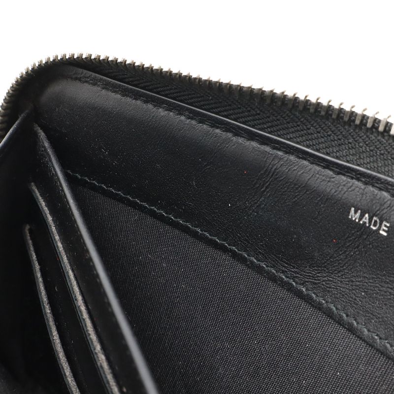 Chanel Deauville Line Round Zipper Long Wallet Tweed Canvas Leather Gray Black