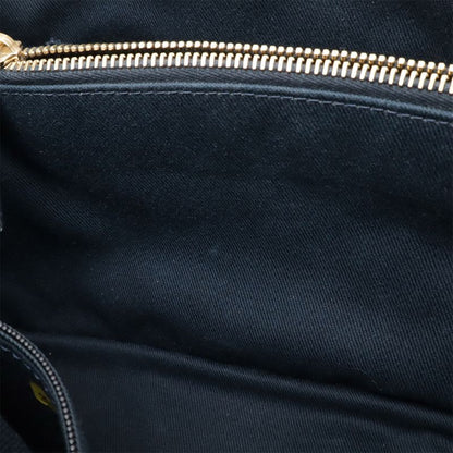 Chanel V Stitch Chevron Tote Bag Chain Shoulder Leather Ivory