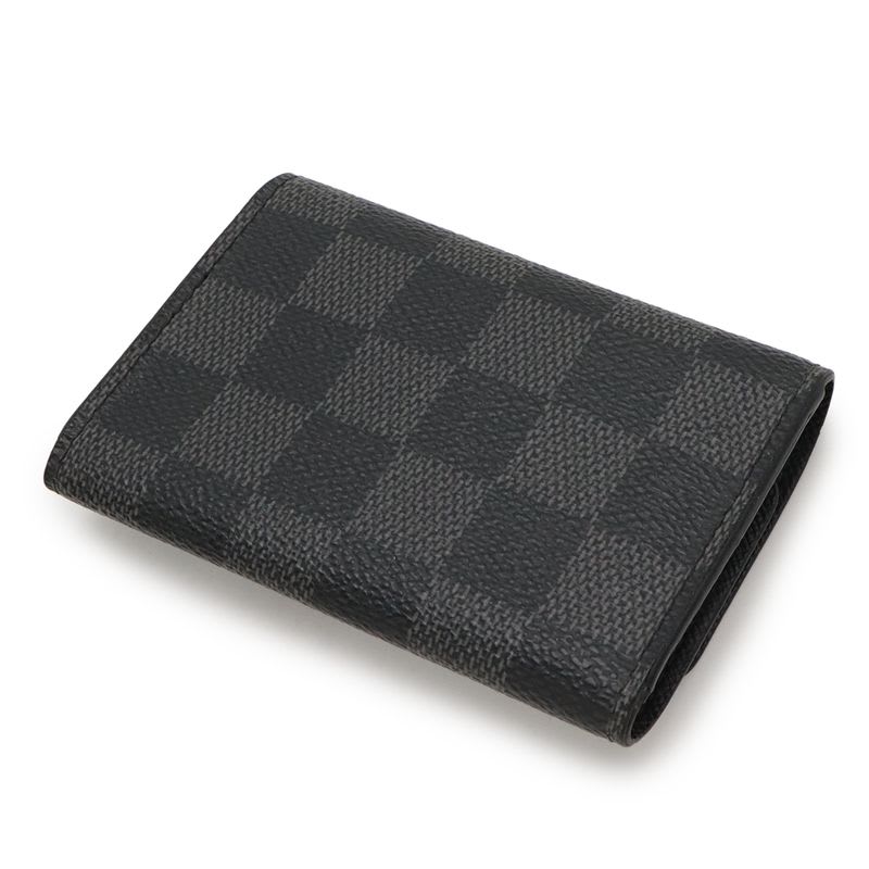 Louis Vuitton Damier Graphite Multicles 6 key Case Silver Hardware