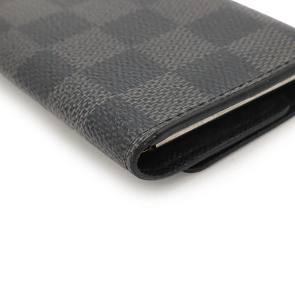 Louis Vuitton Damier Graphite Multicles 6 key Case Silver Hardware