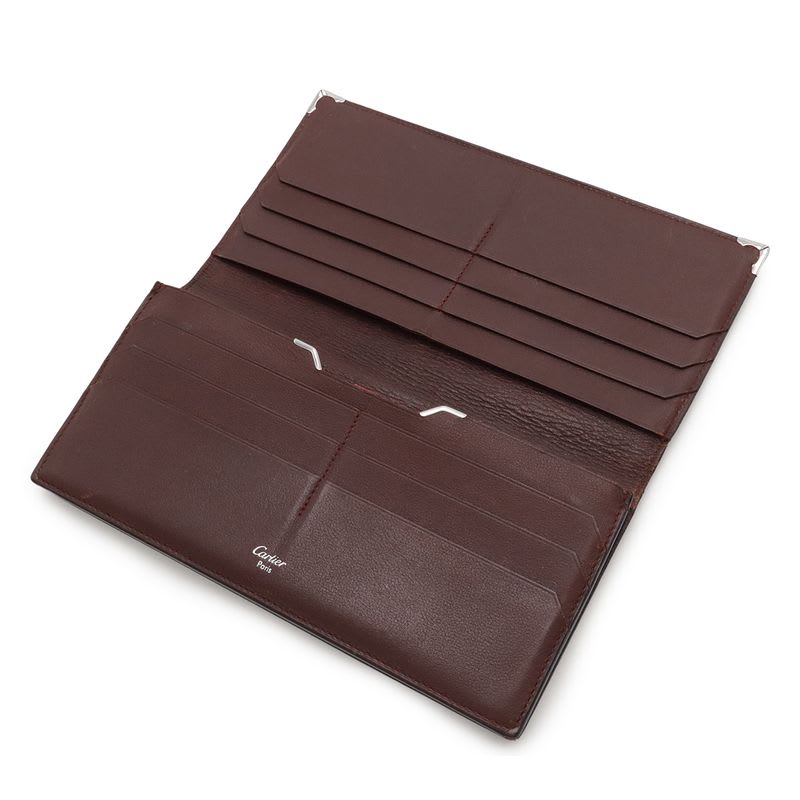 Cartier Cabochon De Line Bifold Long Wallet Leather