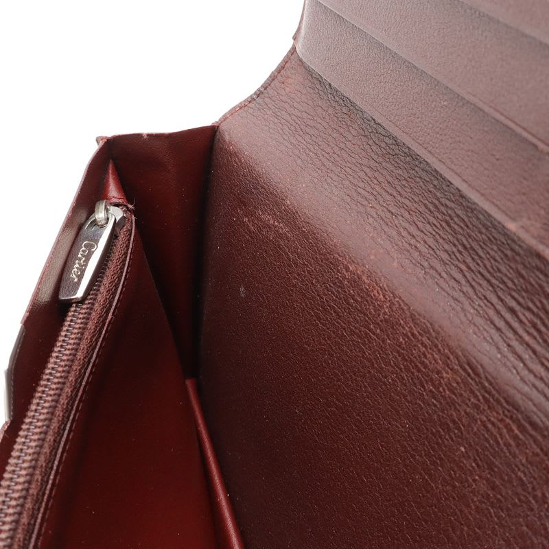 Cartier Cabochon De Line Bifold Long Wallet Leather
