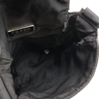 Prada Triangle Logo Shoulder Bag Pochette 2-Way Waist Pouch Body Leather