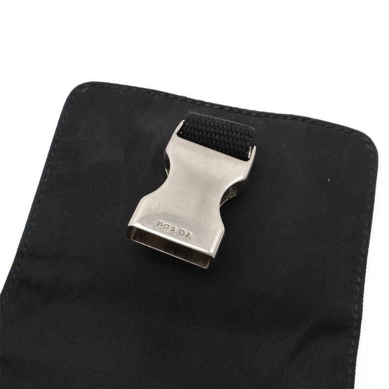Prada Triangle Logo Shoulder Bag Pochette 2-Way Waist Pouch Body Leather