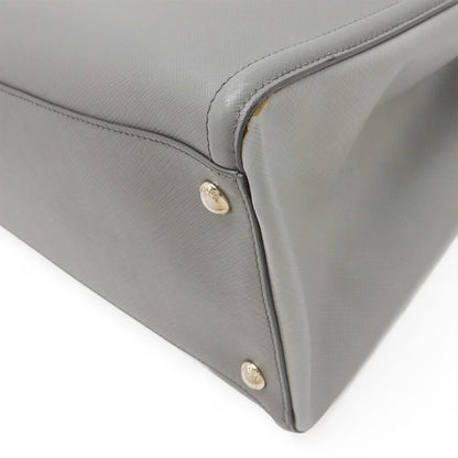 Prada Galleria Handbag 2-Way Shoulder Bag Bicolor Leather Saffiano Gray Bn2438