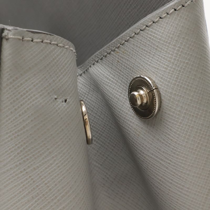 Prada Galleria Handbag 2-Way Shoulder Bag Bicolor Leather Saffiano Gray Bn2438
