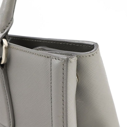 Prada Galleria Handbag 2-Way Shoulder Bag Bicolor Leather Saffiano Gray Bn2438