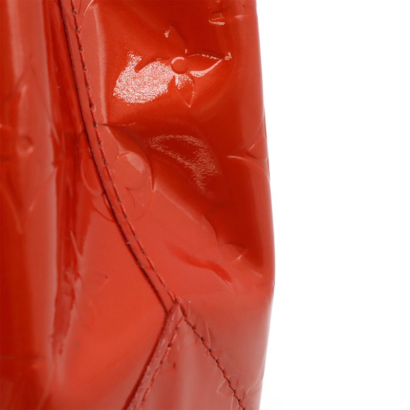 Louis Vuitton Monogram Vernis Lead PM Handbag Mini Tote Bag Rouge Red M91088