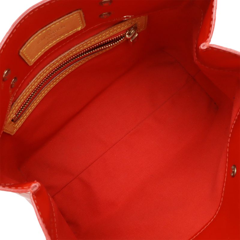 Louis Vuitton Monogram Vernis Lead PM Handbag Mini Tote Bag Rouge Red M91088