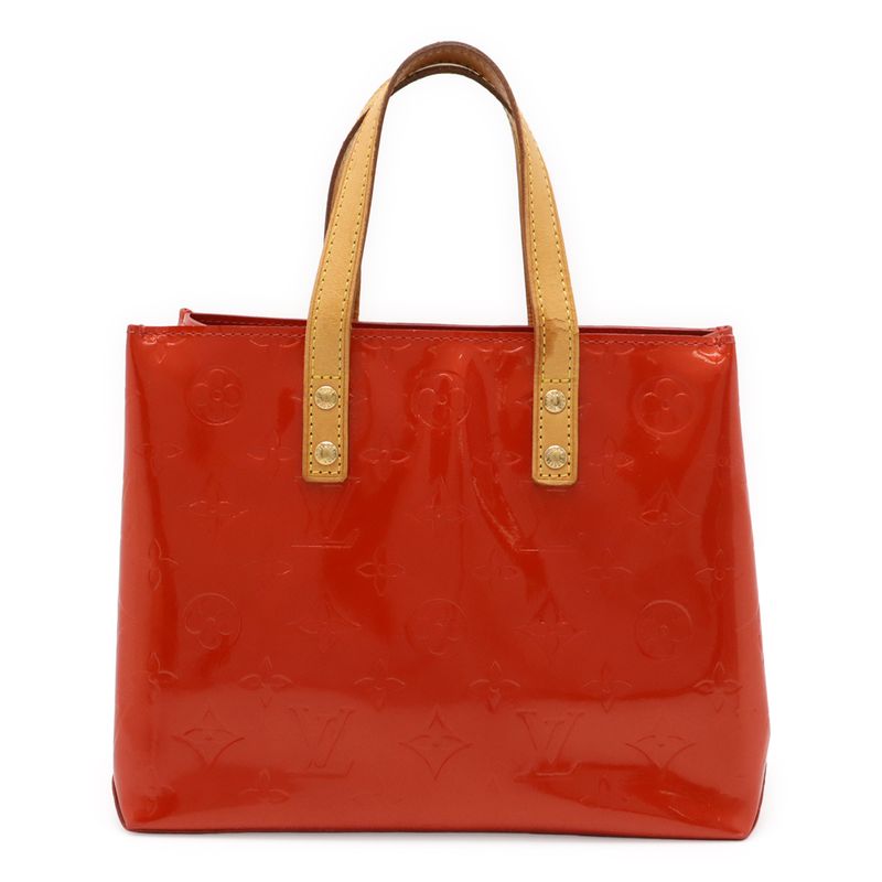 Louis Vuitton Monogram Vernis Lead PM Handbag Mini Tote Bag Rouge Red M91088