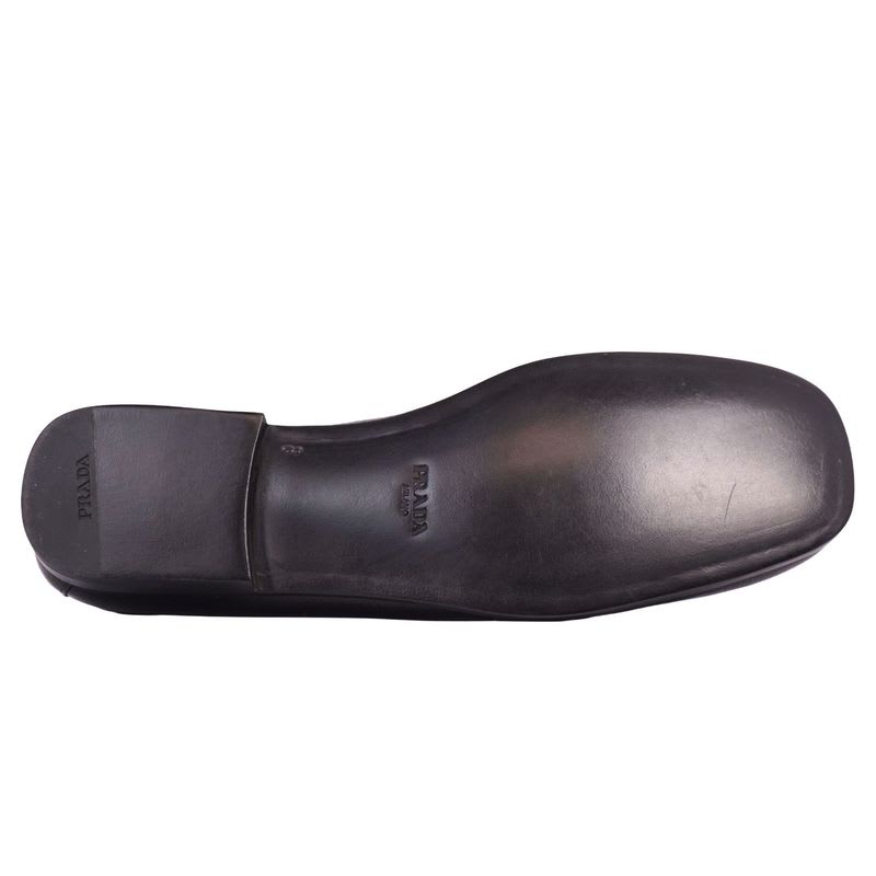 Prada Loafers Moccasins Triangle Logo Leather