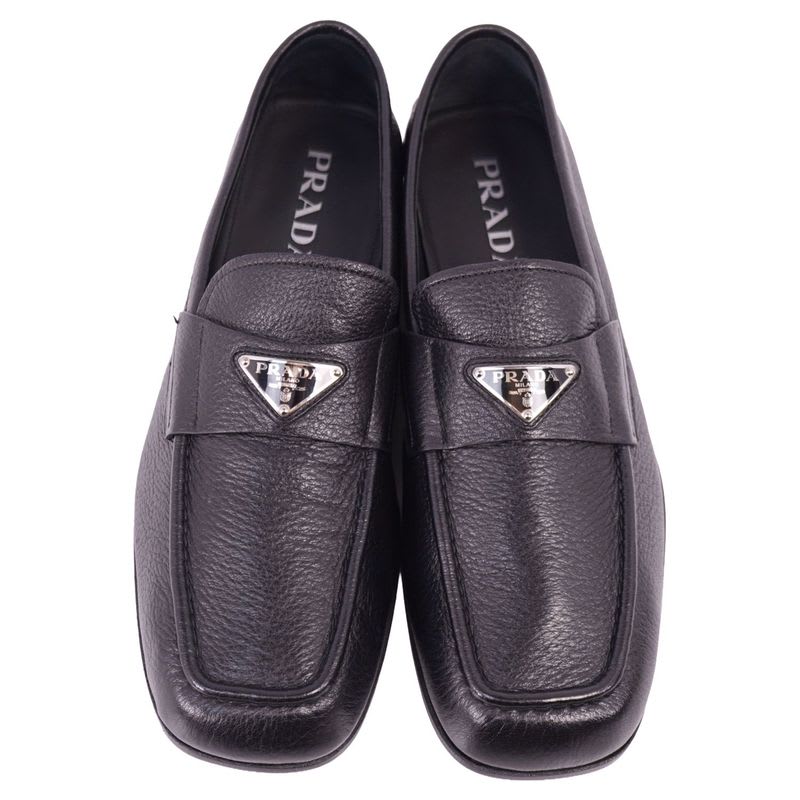 Prada Loafers Moccasins Triangle Logo Leather