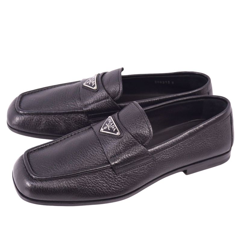 Prada Loafers Moccasins Triangle Logo Leather
