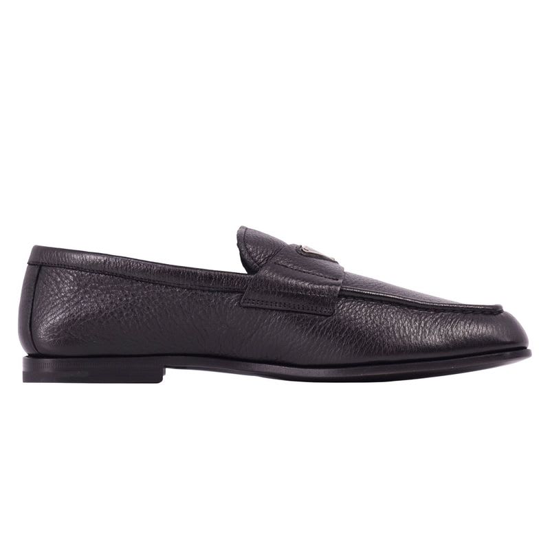 Prada Loafers Moccasins Triangle Logo Leather