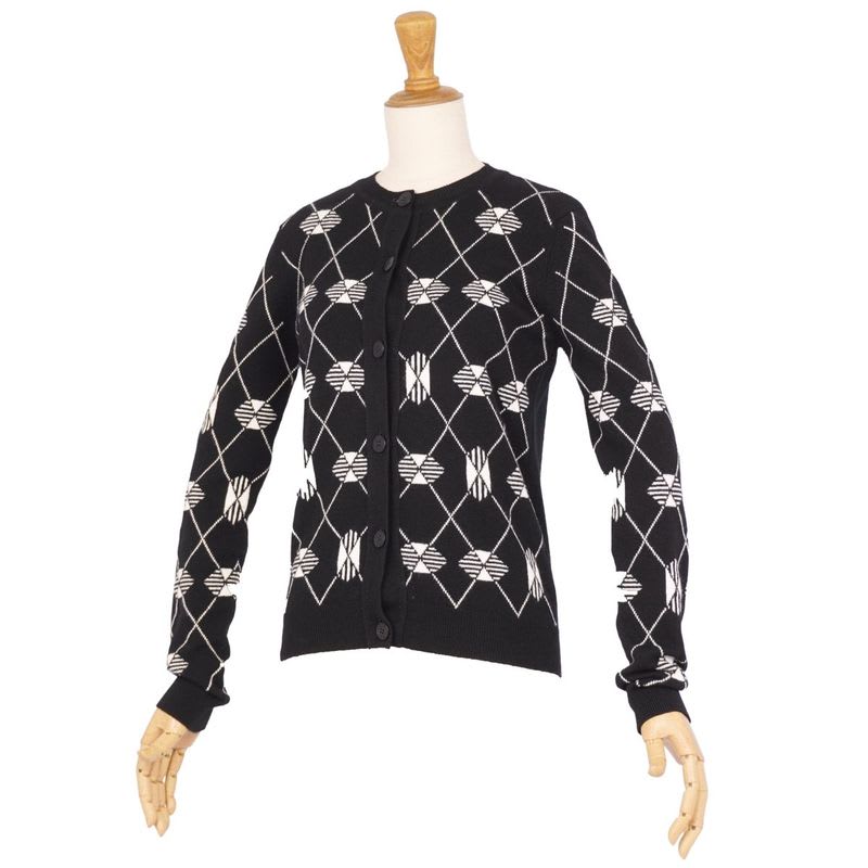 Hermes Cardigan 20 AW Knit All Over Pattern Cashmere