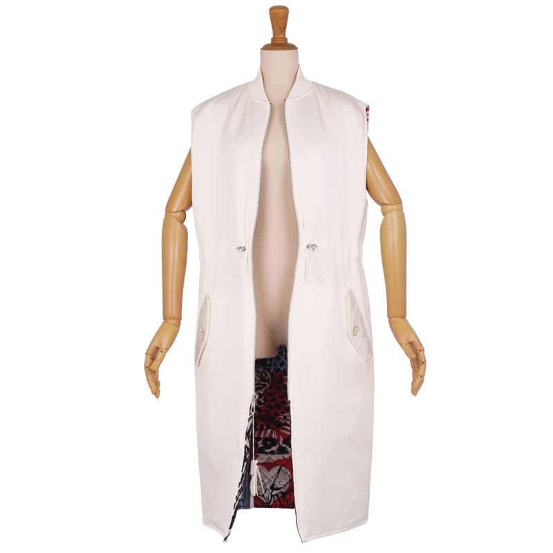 Hermes 23 SS Gilet Long Coat Sleeveless River