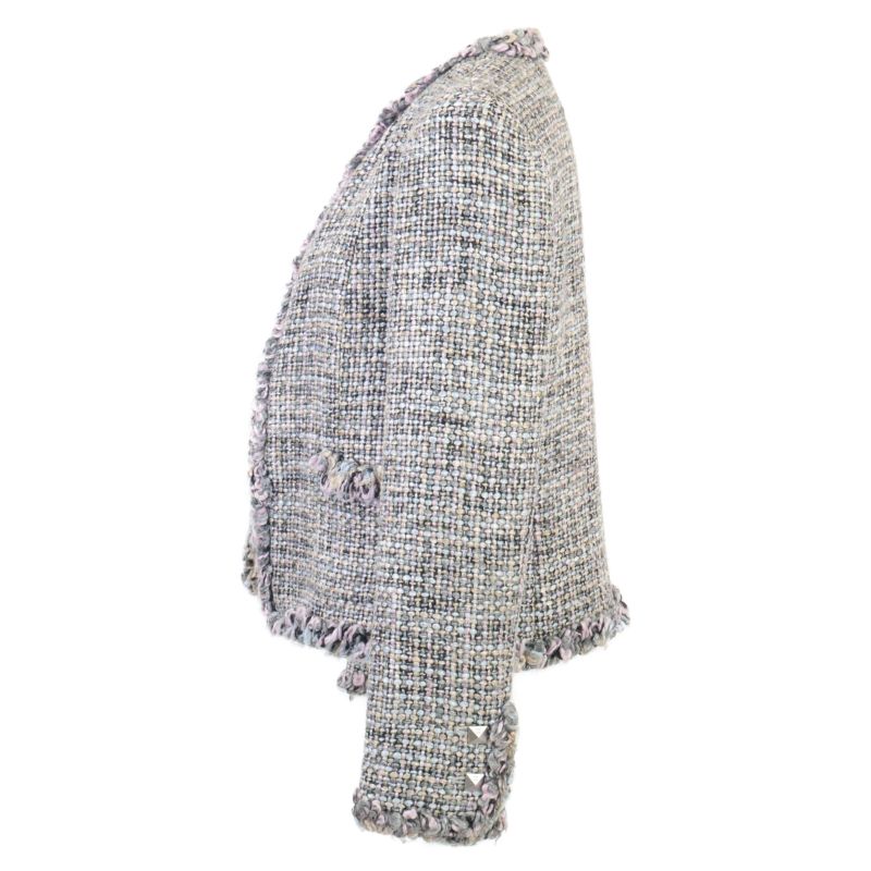 Chanel [domestic 03A P22295v13089 Cocomark Pyramid Studs Tweed No Color 38