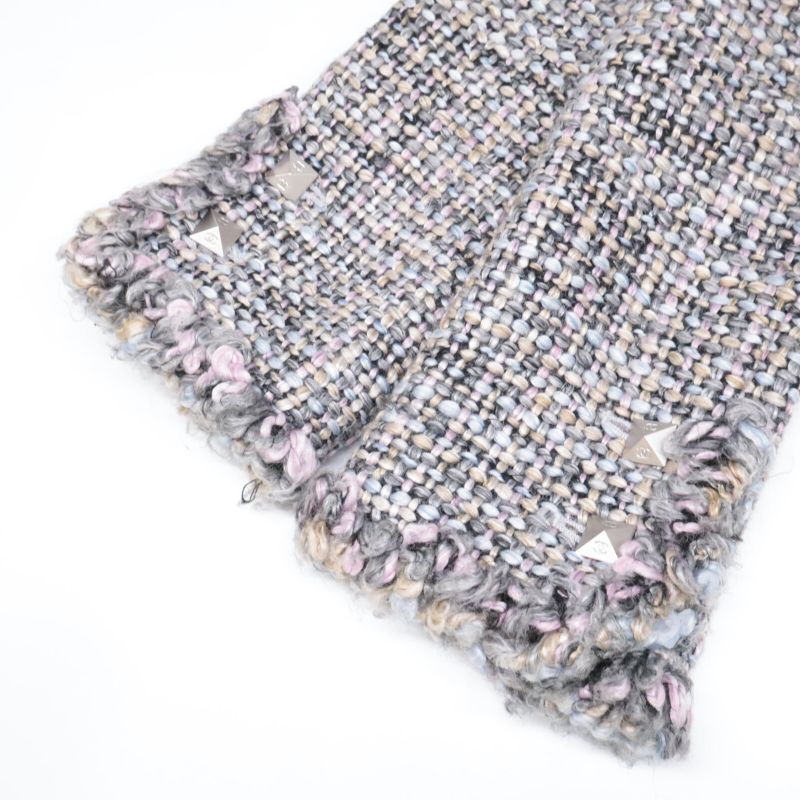 Chanel [domestic 03A P22295v13089 Cocomark Pyramid Studs Tweed No Color 38