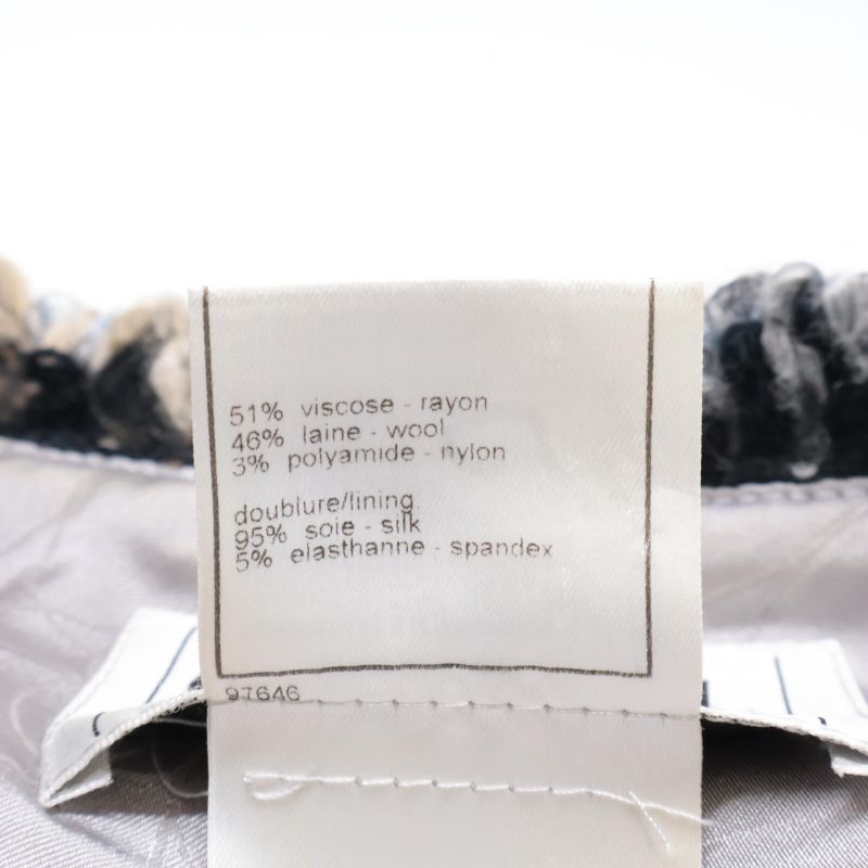 Chanel [domestic 03A P22295v13089 Cocomark Pyramid Studs Tweed No Color 38