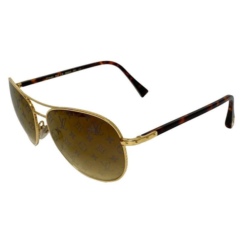 Louis Vuitton Sunglass Es Conspiracion Pilot 70164u Dark Brown X Gold Tortewass El