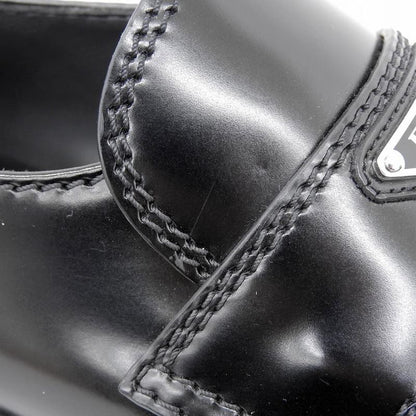 Prada Brushed Leather Triangle Loafers Shoes Men's Black 6 1 2 2de127 6.5