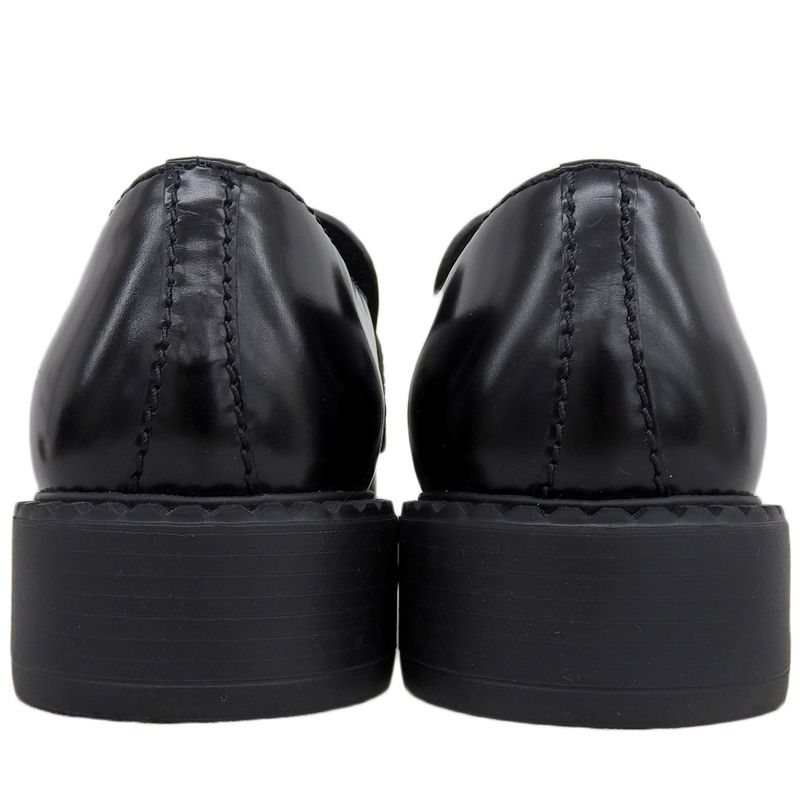 Prada Brushed Leather Triangle Loafers Shoes Men's Black 6 1 2 2de127 6.5