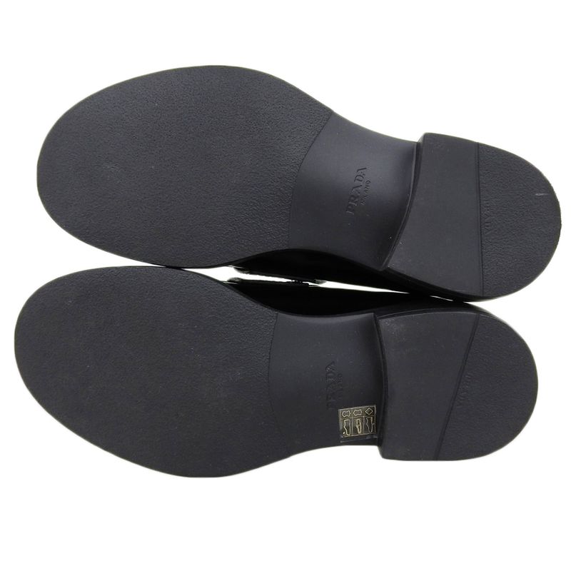 Prada Brushed Leather Triangle Loafers Shoes Men's Black 6 1 2 2de127 6.5