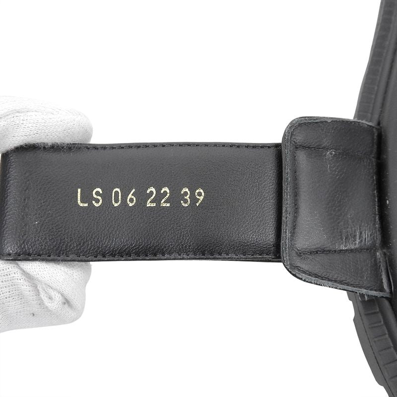 DIOR Act Lambskin Metal Logo Back Strap Sandals Men's Black X Gold 39 Kcq547lab