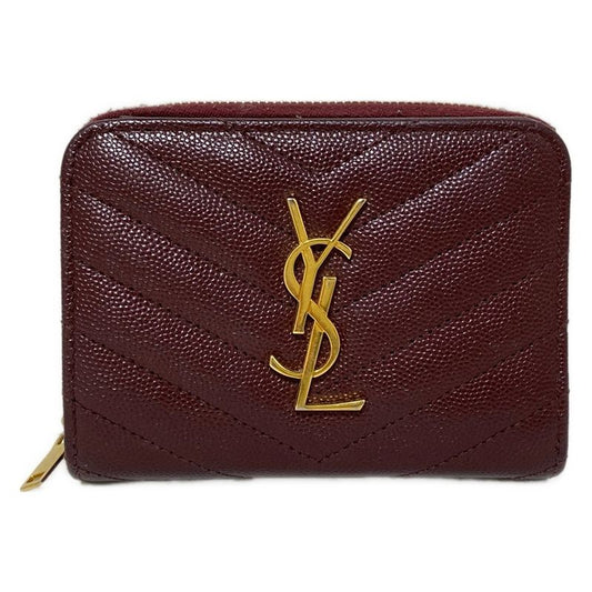 Saint Laurent Paris Bifold Wallet Monogram Compact Zip Wallet 403723 Bordeaux