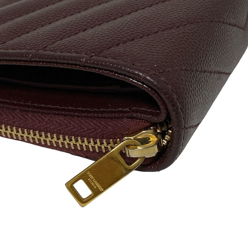 Saint Laurent Paris Bifold Wallet Monogram Compact Zip Wallet 403723 Bordeaux
