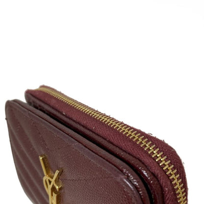 Saint Laurent Paris Bifold Wallet Monogram Compact Zip Wallet 403723 Bordeaux