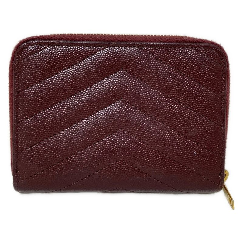 Saint Laurent Paris Bifold Wallet Monogram Compact Zip Wallet 403723 Bordeaux