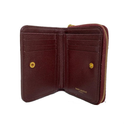 Saint Laurent Paris Bifold Wallet Monogram Compact Zip Wallet 403723 Bordeaux
