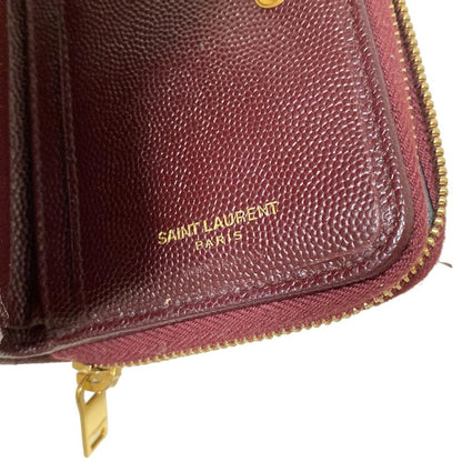Saint Laurent Paris Bifold Wallet Monogram Compact Zip Wallet 403723 Bordeaux