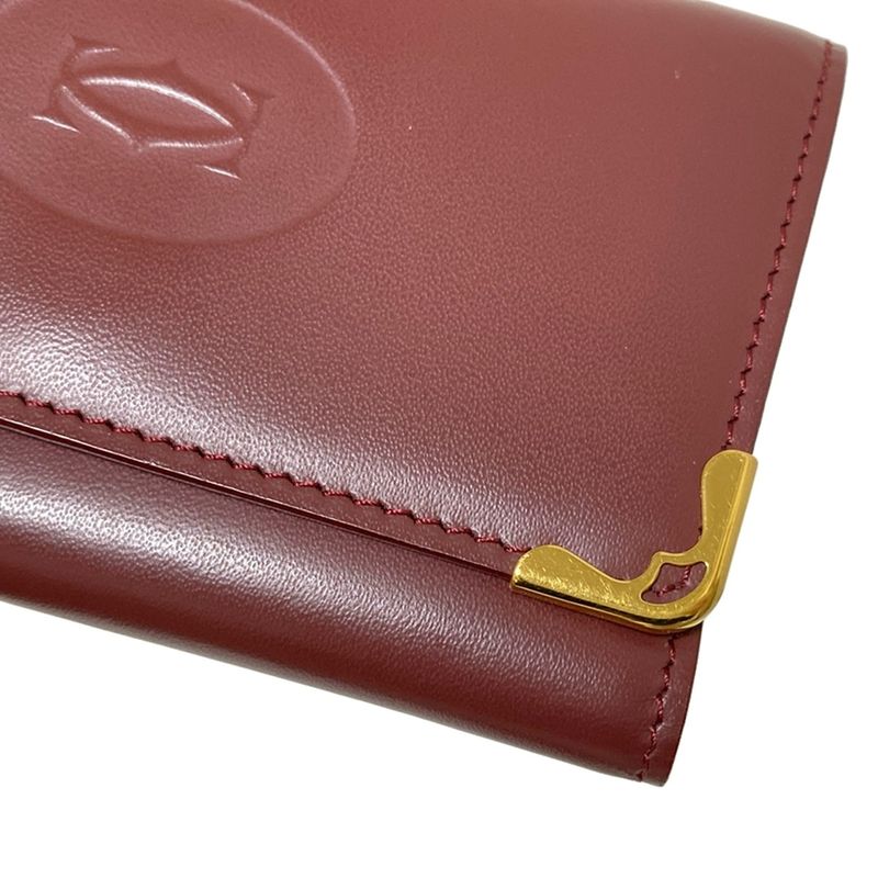 Cartier Key Case Mastline Bordeaux X Gold 6 Hooks Leather