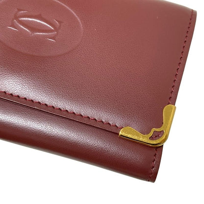 Cartier Key Case Mastline Bordeaux X Gold 6 Hooks Leather