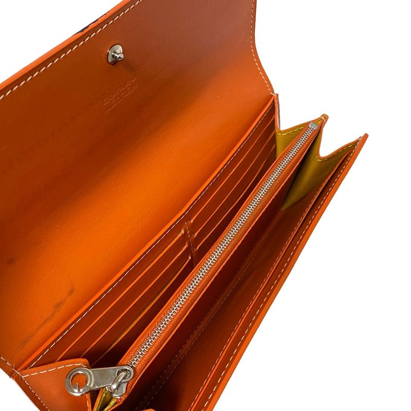Goyard Long Wallet Richelieu Orange Leather